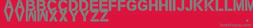 Fonte NewStencilTfb – fontes cinzas em um fundo vermelho