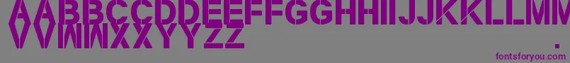 NewStencilTfb-Schriftart – Violette Schriften auf grauem Hintergrund