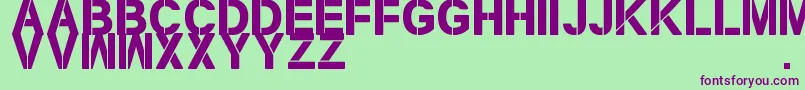 NewStencilTfb Font – Purple Fonts on Green Background