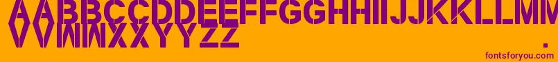 NewStencilTfb Font – Purple Fonts on Orange Background