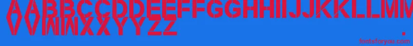 NewStencilTfb Font – Red Fonts on Blue Background