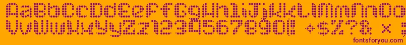 フォントChuck ffy – オレンジの背景に紫のフォント