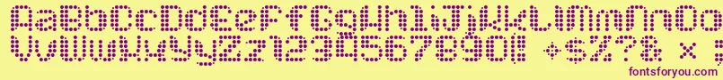 Chuck ffy Font – Purple Fonts on Yellow Background