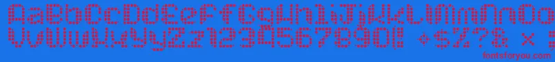 フォントChuck ffy – 赤い文字の青い背景