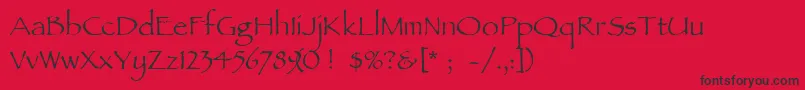 Ancientscript Font – Black Fonts on Red Background