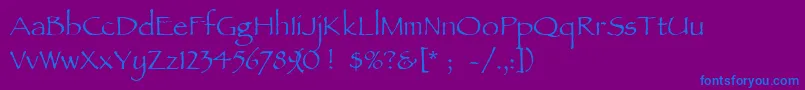 Ancientscript Font – Blue Fonts on Purple Background