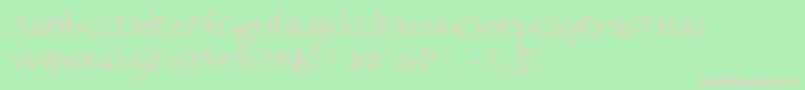 Ancientscript Font – Pink Fonts on Green Background