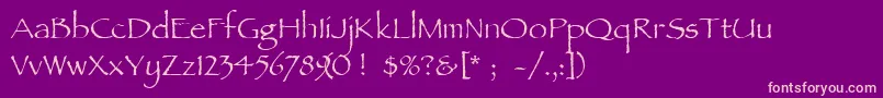 Ancientscript Font – Pink Fonts on Purple Background
