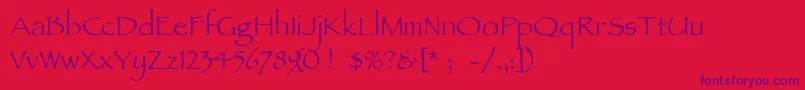 Ancientscript Font – Purple Fonts on Red Background