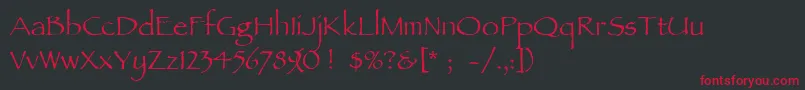 Ancientscript Font – Red Fonts on Black Background