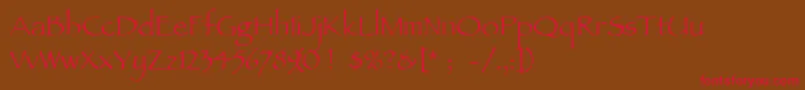 Czcionka Ancientscript – czerwone czcionki na brązowym tle