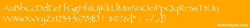 Ancientscript Font – White Fonts on Orange Background