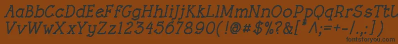 RoughLtBoldItalic Font – Black Fonts on Brown Background