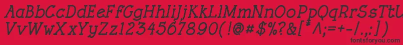 RoughLtBoldItalic Font – Black Fonts on Red Background