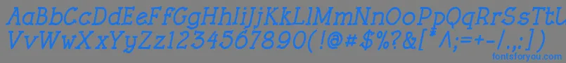 RoughLtBoldItalic Font – Blue Fonts on Gray Background
