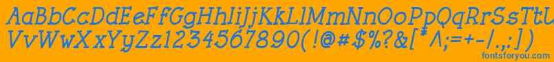 RoughLtBoldItalic Font – Blue Fonts on Orange Background