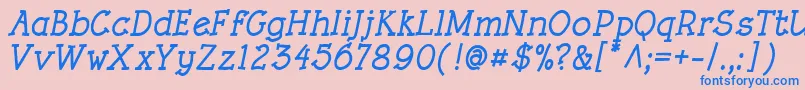 RoughLtBoldItalic Font – Blue Fonts on Pink Background