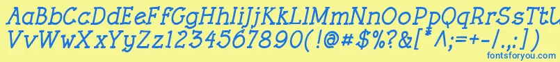 RoughLtBoldItalic Font – Blue Fonts on Yellow Background