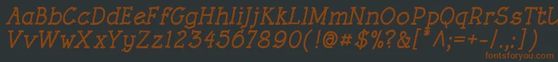 RoughLtBoldItalic Font – Brown Fonts on Black Background