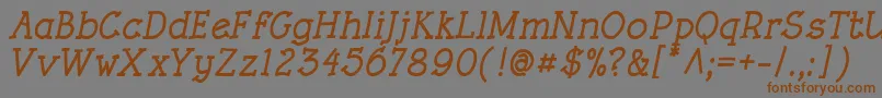 RoughLtBoldItalic Font – Brown Fonts on Gray Background