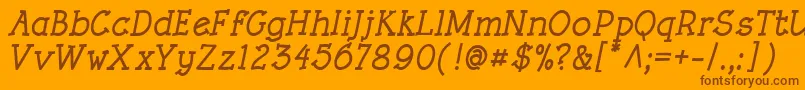 RoughLtBoldItalic Font – Brown Fonts on Orange Background