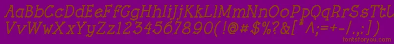 RoughLtBoldItalic Font – Brown Fonts on Purple Background