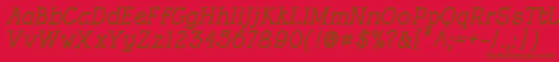 RoughLtBoldItalic Font – Brown Fonts on Red Background