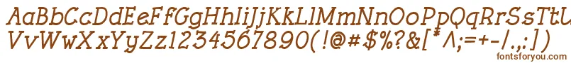 RoughLtBoldItalic Font – Brown Fonts on White Background