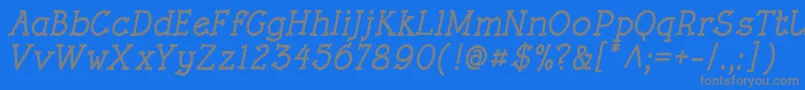 RoughLtBoldItalic Font – Gray Fonts on Blue Background