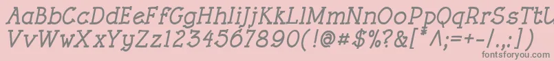 RoughLtBoldItalic Font – Gray Fonts on Pink Background