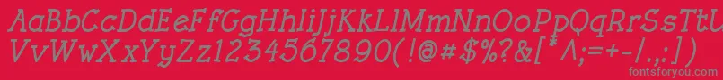 RoughLtBoldItalic Font – Gray Fonts on Red Background