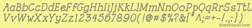 RoughLtBoldItalic Font – Gray Fonts on Yellow Background