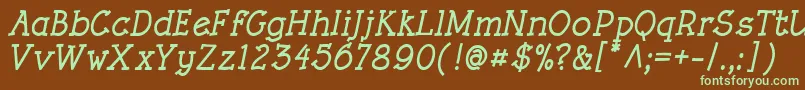 RoughLtBoldItalic Font – Green Fonts on Brown Background