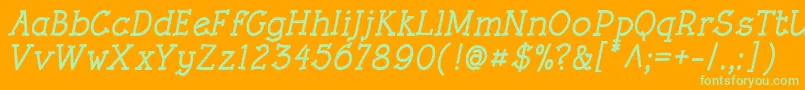 RoughLtBoldItalic Font – Green Fonts on Orange Background