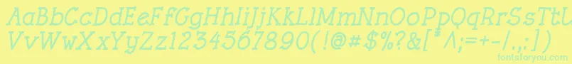 RoughLtBoldItalic Font – Green Fonts on Yellow Background