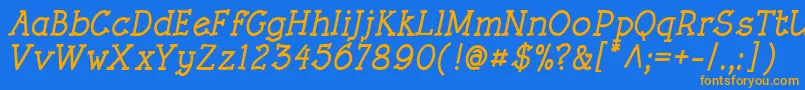 RoughLtBoldItalic Font – Orange Fonts on Blue Background