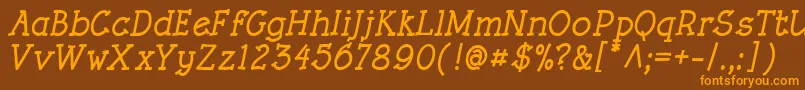 RoughLtBoldItalic Font – Orange Fonts on Brown Background