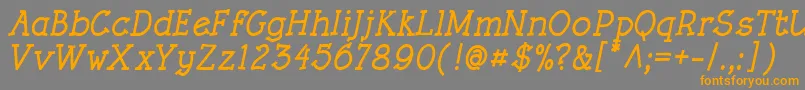 RoughLtBoldItalic Font – Orange Fonts on Gray Background