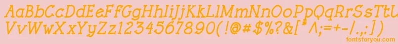 RoughLtBoldItalic Font – Orange Fonts on Pink Background