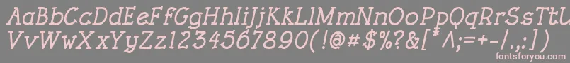 RoughLtBoldItalic Font – Pink Fonts on Gray Background