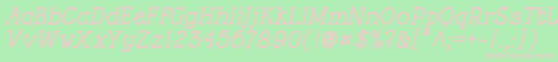 RoughLtBoldItalic Font – Pink Fonts on Green Background