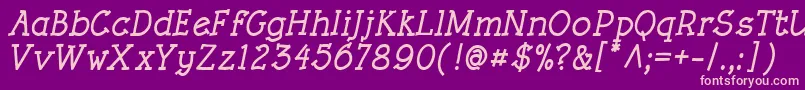 RoughLtBoldItalic Font – Pink Fonts on Purple Background