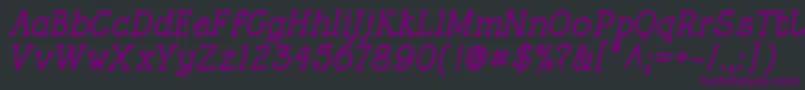 RoughLtBoldItalic Font – Purple Fonts on Black Background