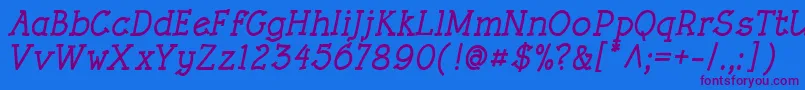 RoughLtBoldItalic Font – Purple Fonts on Blue Background