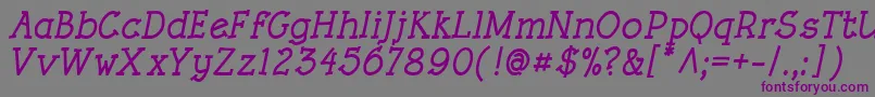 RoughLtBoldItalic-Schriftart – Violette Schriften auf grauem Hintergrund