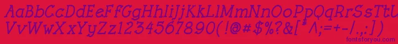 RoughLtBoldItalic Font – Purple Fonts on Red Background