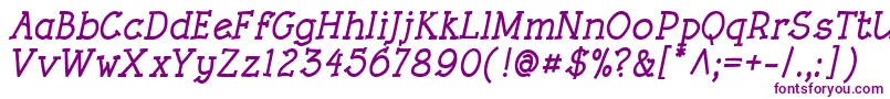 RoughLtBoldItalic Font – Purple Fonts on White Background