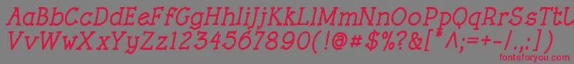 RoughLtBoldItalic Font – Red Fonts on Gray Background