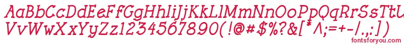 RoughLtBoldItalic Font – Red Fonts on White Background