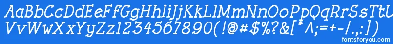 RoughLtBoldItalic Font – White Fonts on Blue Background